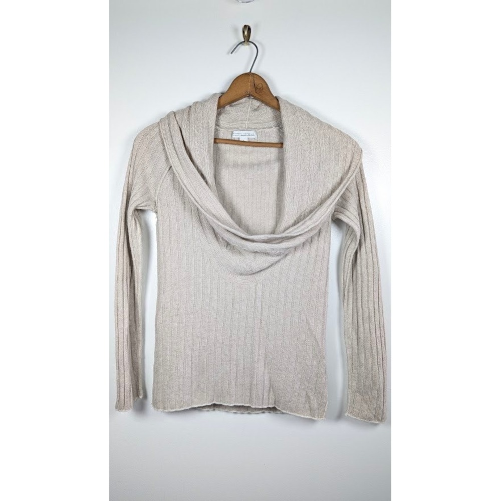 Banana Republic Cowl Neck Sweater Women's Size Small Cashmere Wool Blend Neutral